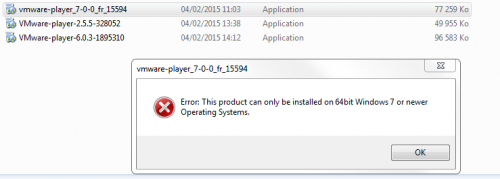 vmware player 7.0.0 wird nicht installiert
