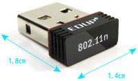 Nano 150 Mbps 802.11 b/g / n USB adapter: wenig mehr als ein normaler USB stecker